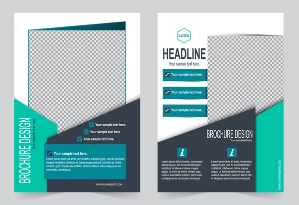 Modello di brochure, Flyer template design verde — Vettoriale Stock
