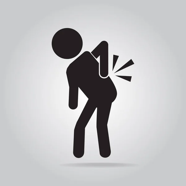 Traumatismo dell'icona del mal di schiena, illustrazione medica — Vettoriale Stock
