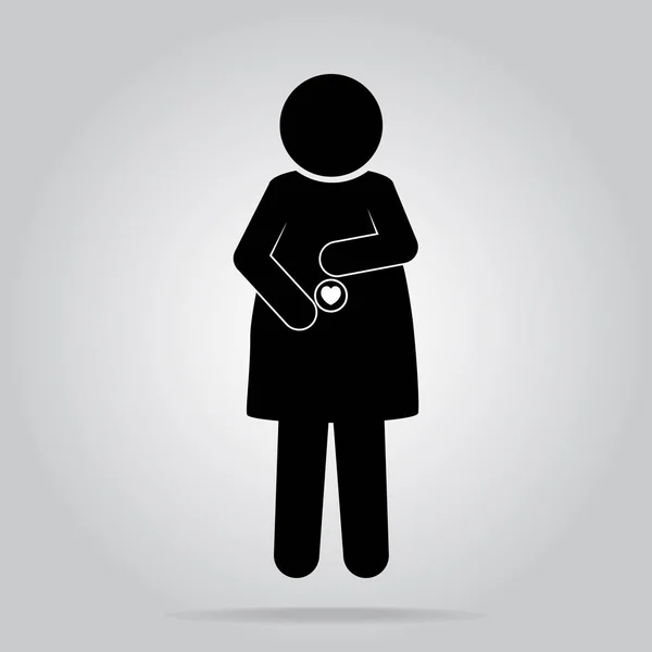 Mujer embarazada icono — Vector de stock