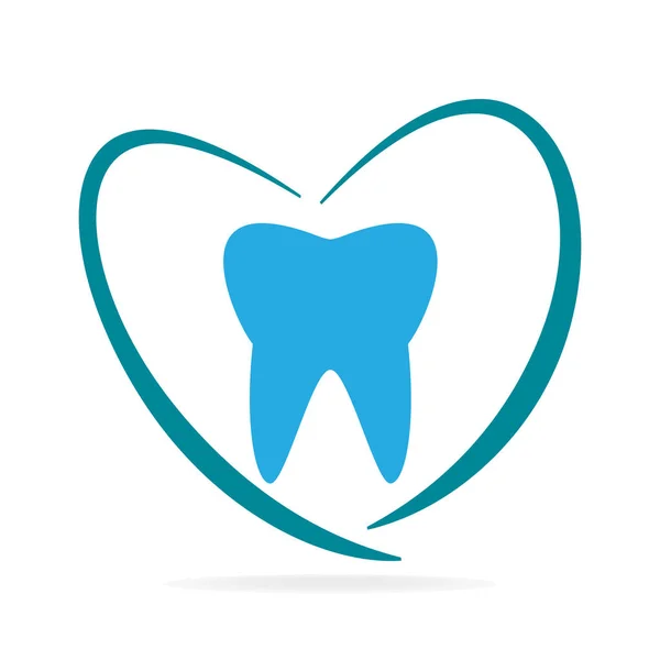 Icono del diente y el corazón, icono del dentista concepto de salud — Archivo Imágenes Vectoriales