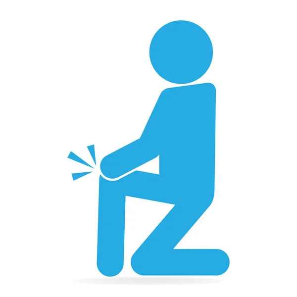 Hombre lesionado en vendaje y silla de ruedas icono — Vector de stock