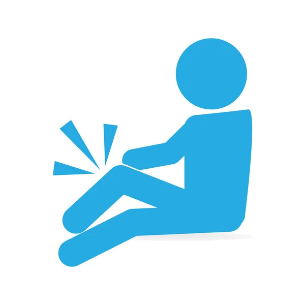 Letsel man in verband en rolstoel pictogram — Stockvector