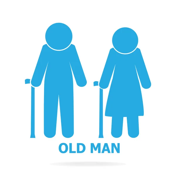 Elderly symbol. old people icon — Stock Vector