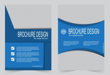 Broşür şablonu, el ilanı mavi tasarım şablonu