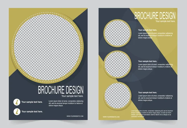 Шаблон брошюры, дизайн флаера желтый и серый шаблон — стоковый вектор