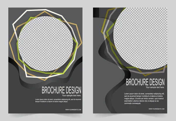 Broschüre Vorlage, Flyer Design graue Vorlage — Stockvektor