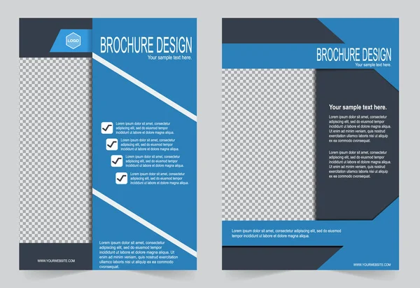 Broschürenvorlage, Flyer Design blau und grau Farbvorlage — Stockvektor