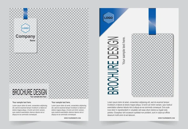 Шаблон брошюры, дизайн флаера синий шаблон — стоковый вектор