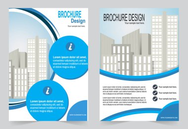 Broşür şablonu, el ilanı mavi tasarım şablonu