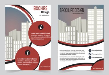 Broşür şablonu, el ilanı tasarımı kırmızı şablon