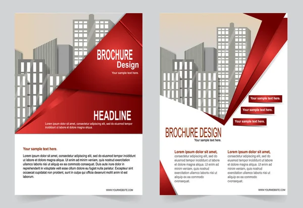 Brochure flyer ontwerp rode sjabloon — Stockvector