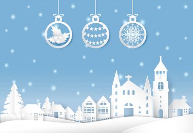 Kış tatil kar ve dekorasyon Noel sezon kağıt topu bir
