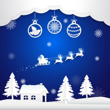 Kış tatil Noel Baba ve topu dekorasyon Noel sezon kağıt 
