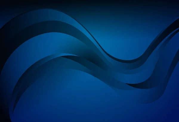 Curva de línea abstracta azul marino y fondo ondulado — Vector de stock