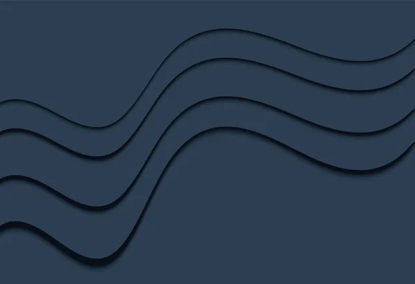 Blauwe golvende en ontwerp van het materiaal van de achtergrond van het lijn overlappen laag ziek — Stockvector