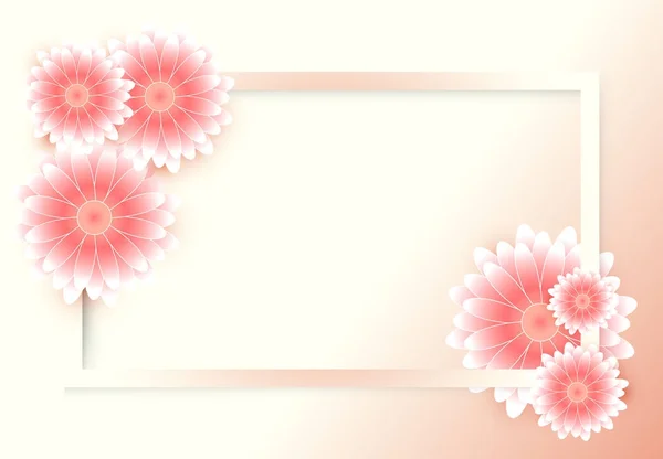 Ramo de flores rosa y marco estilo de arte de papel, vector abstracto b — Vector de stock