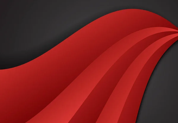 Fondo de diseño de material geométrico ondulado abstracto rojo y negro — Archivo Imágenes Vectoriales