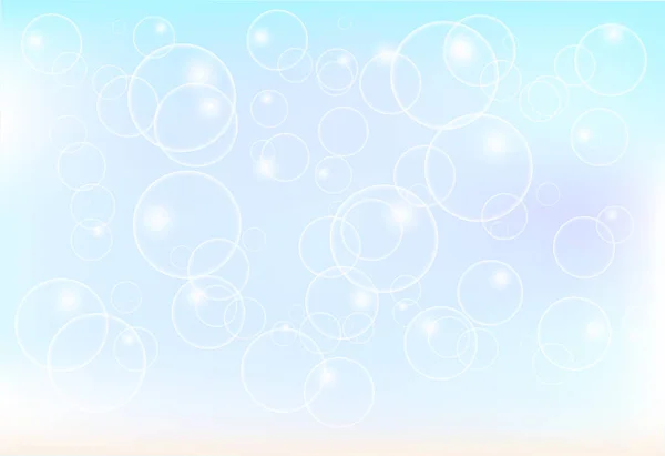 Абстрактный пузырь, плавающий на мягком голубом фоне — стоковый вектор