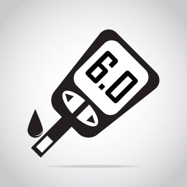 Diyabet simgesi, glikoz testi için kan damlası.