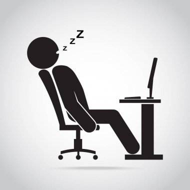 Çalışma tablosu üzerinde bilgisayarın açık uyuyan adam