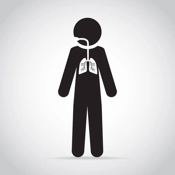 Icono de los pulmones, ilustración concepto médico — Vector de stock