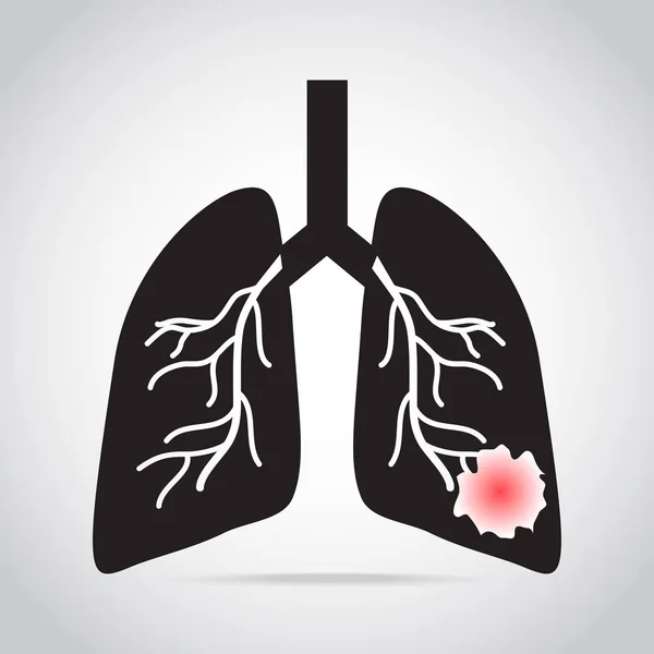 Icono del cáncer de pulmón, ilustración concepto médico — Vector de stock