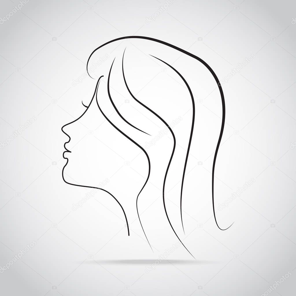 Kopf Frau Gesicht der Seite Ikone — Stockvektor © keath369