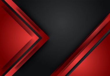 Kırmızı ve siyah katmanı geometrik arka plan kartı, ann soyut