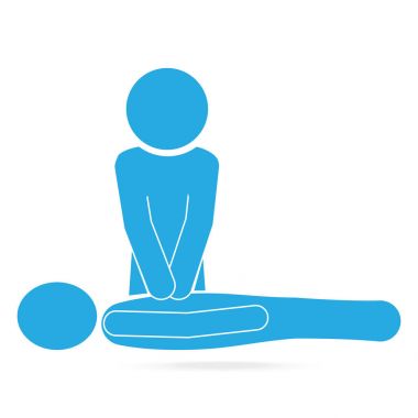 CPR, Kardiyopulmoner resüsitasyon mavi kutsal kişilerin resmi.