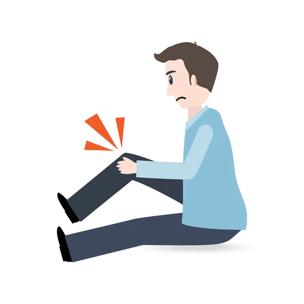 Man letsel van het pictogram van de knie. persoon schade pictogram — Stockvector