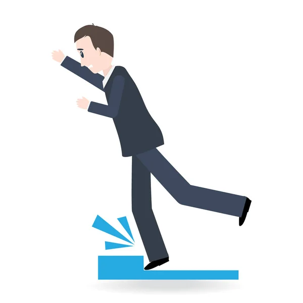 Man struikelen over op vloer, persoon letsel symbool illustratie — Stockvector