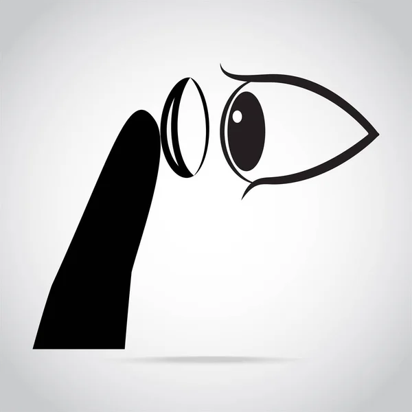 Inserimento dell'icona della lente a contatto concetto di cura degli occhi — Vettoriale Stock