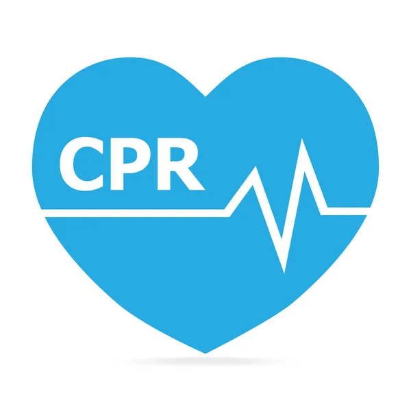 CPR, cardiopulmonale reanimatie blauwe pictogram. — Stockvector