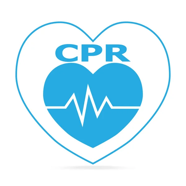 CPR, cardiopulmonale reanimatie blauwe pictogram. — Stockvector