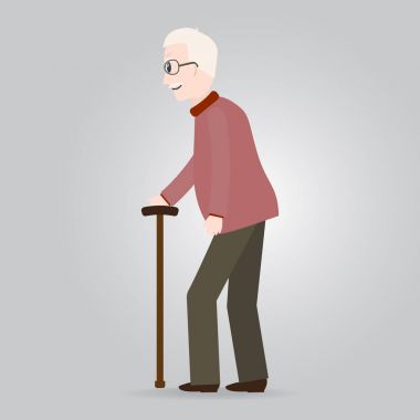 Yaşlı bir adam, yaşlı insanlar simge vektör çizim