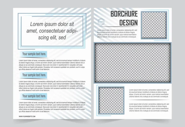 Blaue Broschürenvorlage Flyerdesign, Vorder- und Rückseite Vorlage für — Stockvektor