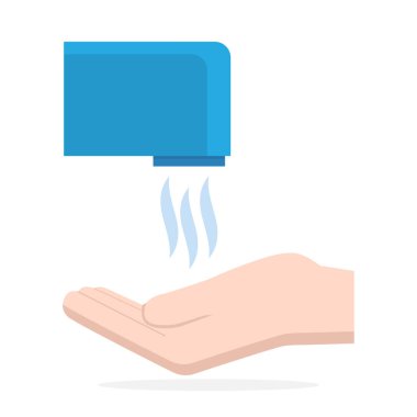 El kurutma makinesi ve el simgesi çizimi