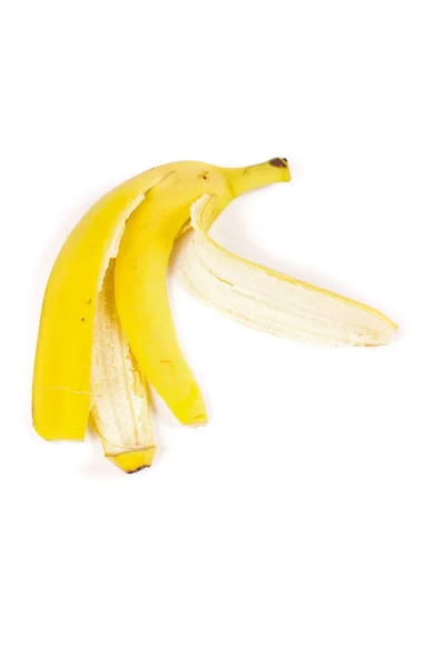 Bananskal isolerat på den vita bakgrunden — Stockfoto