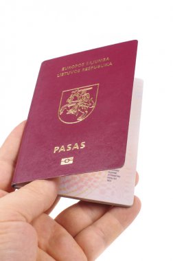 Erkek el holding Litvanya pasaportu