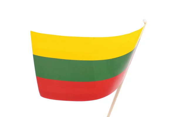 Paper Lithuania flag as souvenir isolated on the white backgroun — Stock Photo, Image