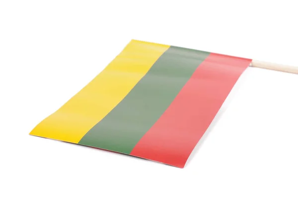 Paper Lithuania flag as souvenir isolated on the white backgroun — Stock Photo, Image