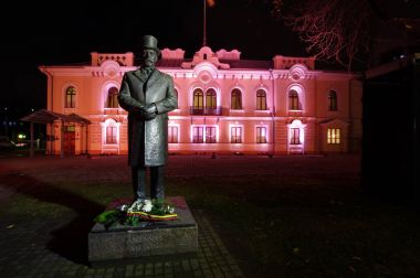 Kaunas Kaunas, L ışık gösterisi sırasında ışıklı Başkanlığı canlı