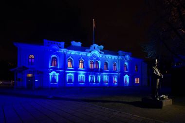 Kaunas Kaunas, L ışık gösterisi sırasında ışıklı Başkanlığı canlı