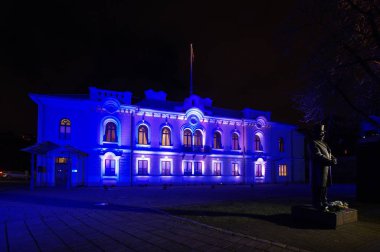 Kaunas Kaunas, L ışık gösterisi sırasında ışıklı Başkanlığı canlı
