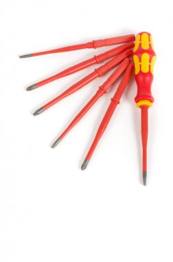 Beyaz arka plan üzerinde izole tornavida seti