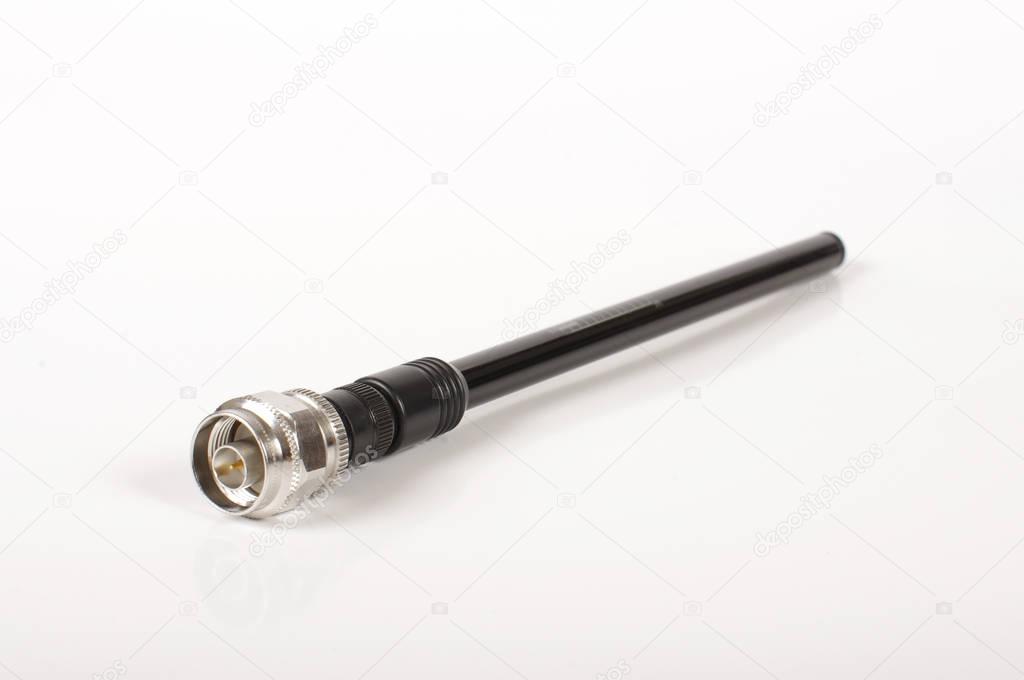 Telescopic monopole aerial isolated on the white background