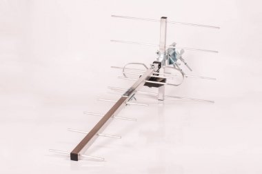 Yagi Uda antenna for UHF tv isolated on the white background clipart