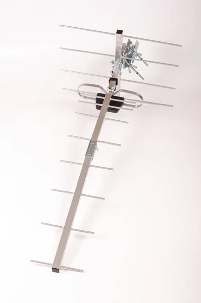 Yagi uda antenne für uhf tv isoliert auf weißem hintergrund — Stockfoto