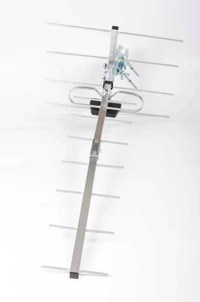 Yagi Uda antena para UHF tv aislado en el fondo blanco — Foto de Stock