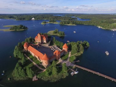 Trakai, Litvanya Trakai ada kale. Havadan görünümü.